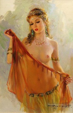 Pretty Woman KR 017 Impressionist nude Oil Paintings